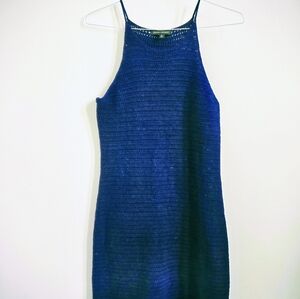 BANANA REPUBLIC Deep Blue Spaghetti Strap Crochet Dress  ........  M